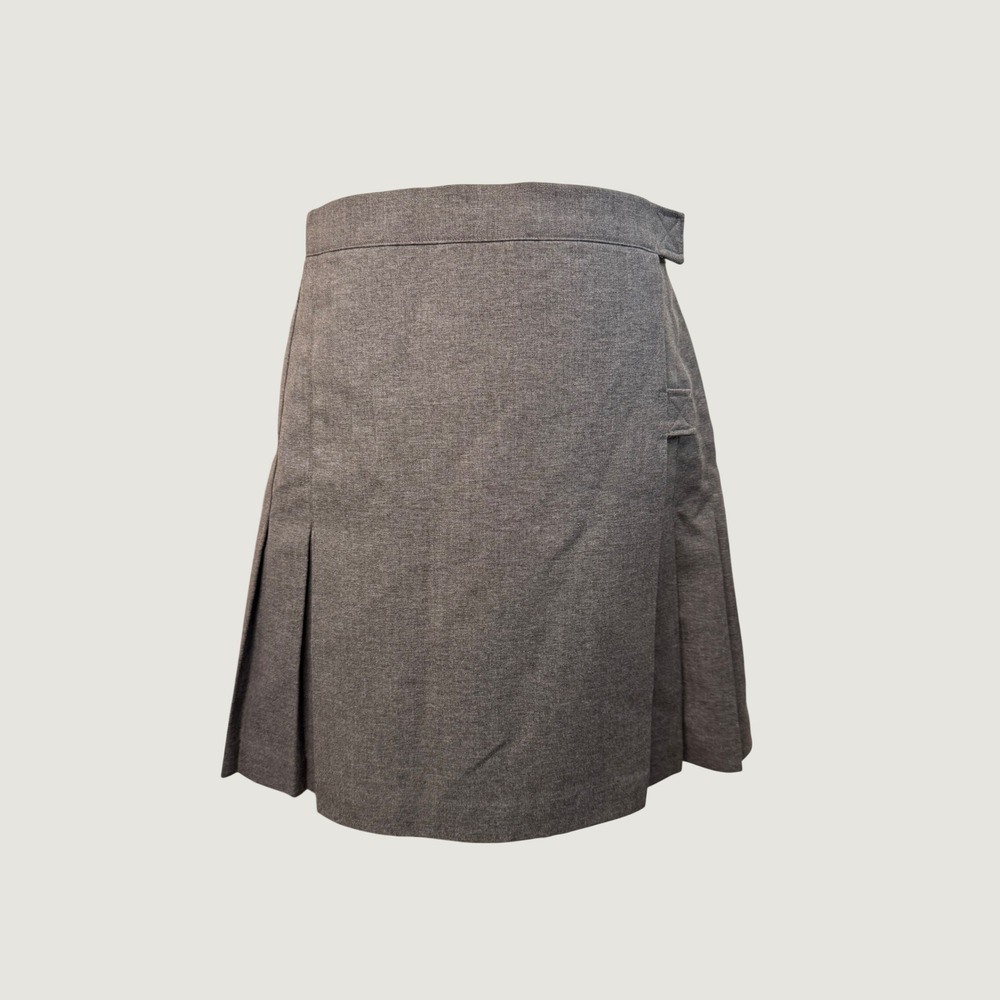 Vintage Free People Gray Pleated Mini Wrap Skirt Wool Blend 90s Dark Academia 7